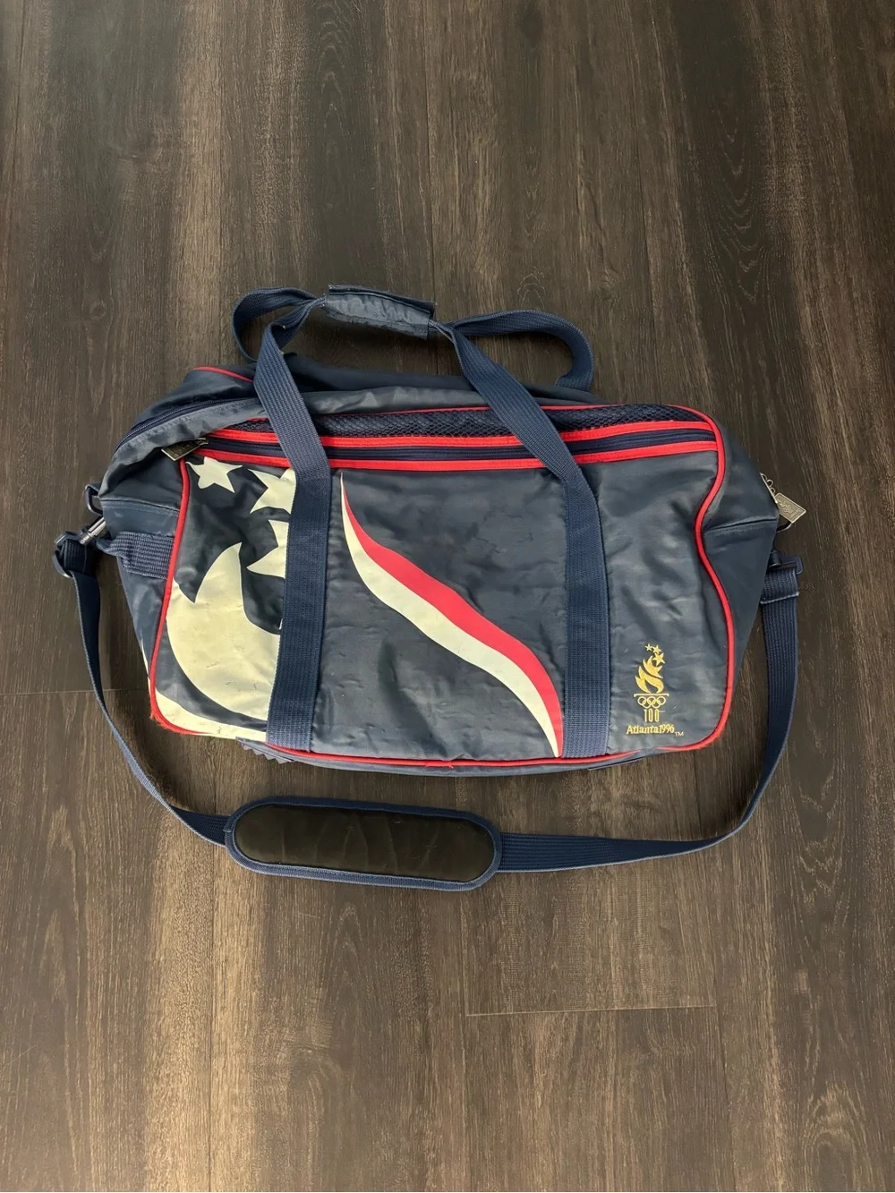 Vintage 1996 Atlanta Olympics Duffel Bag American Flag Print